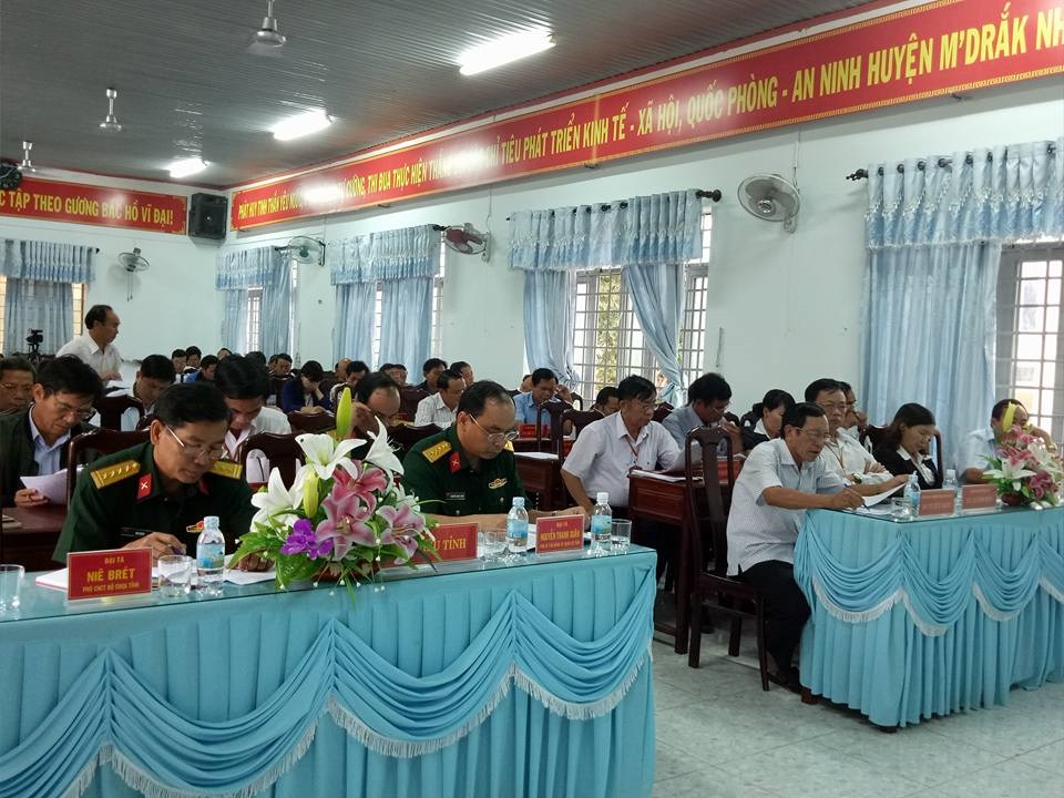 Huyện ủy M’Drắk tổ chức Hội nghị rút kinh nghiệm 05 năm thực hiện công tác xây dựng Đảng trong lực lượng vũ trang huyện, giai đoạn 2011-2016